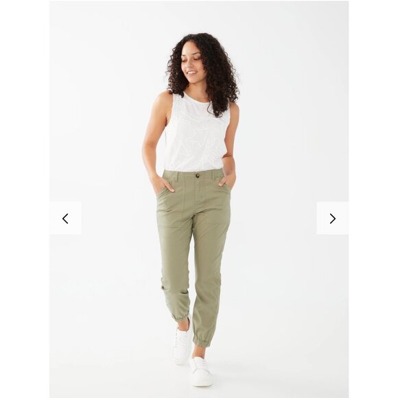 NWT FDJ Tencel Cargo Olivia Slim Ankle Utility Pants Beige 4 GorpCore StreetWear - Picture 1 of 13